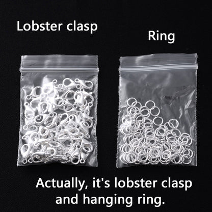 50-Piece Open Jump Rings & Lobster Clasps Jewelry Findings Set