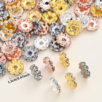 30/50PCS 12mm Mixed Color Wavy Crystal Bead Set
