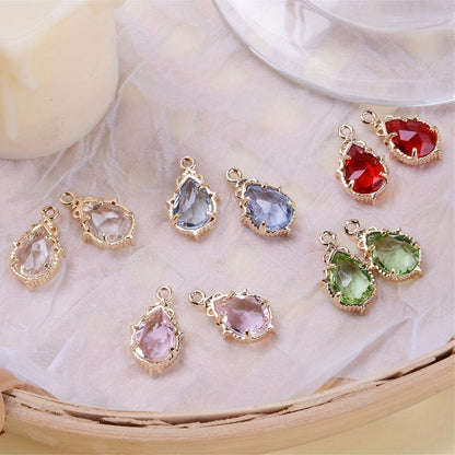 Glass Water Drop Pendant Charms