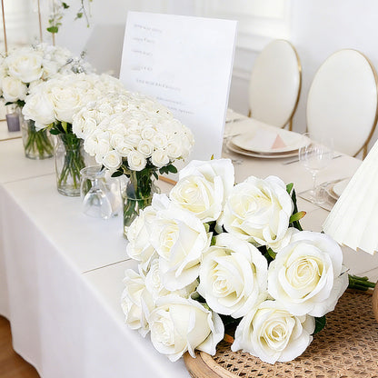 Artificial White Rose Bouquet