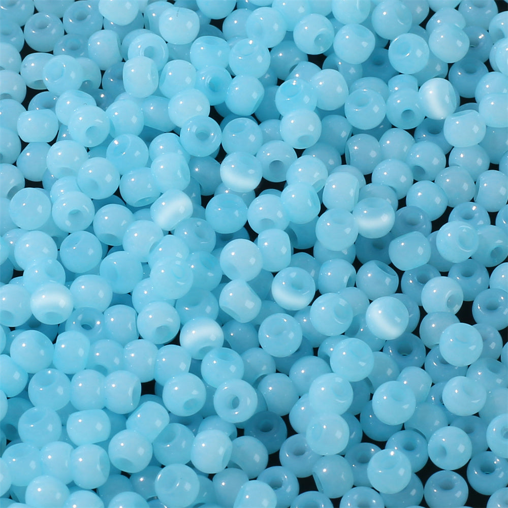 2000PCS 4mm Cat's Eye Round Glass Seed Beads
