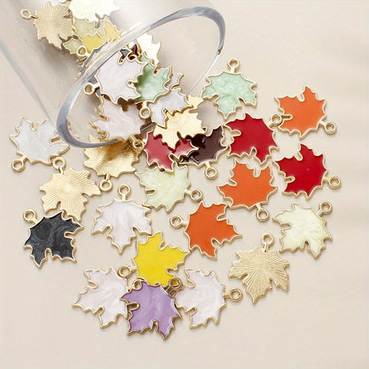 10PCS Alloy Maple Leaf Pendant Set