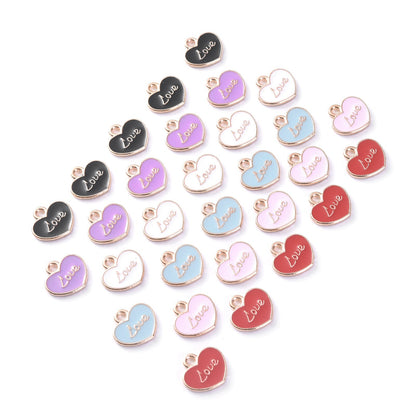 Love Letter Heart Enamel Charms