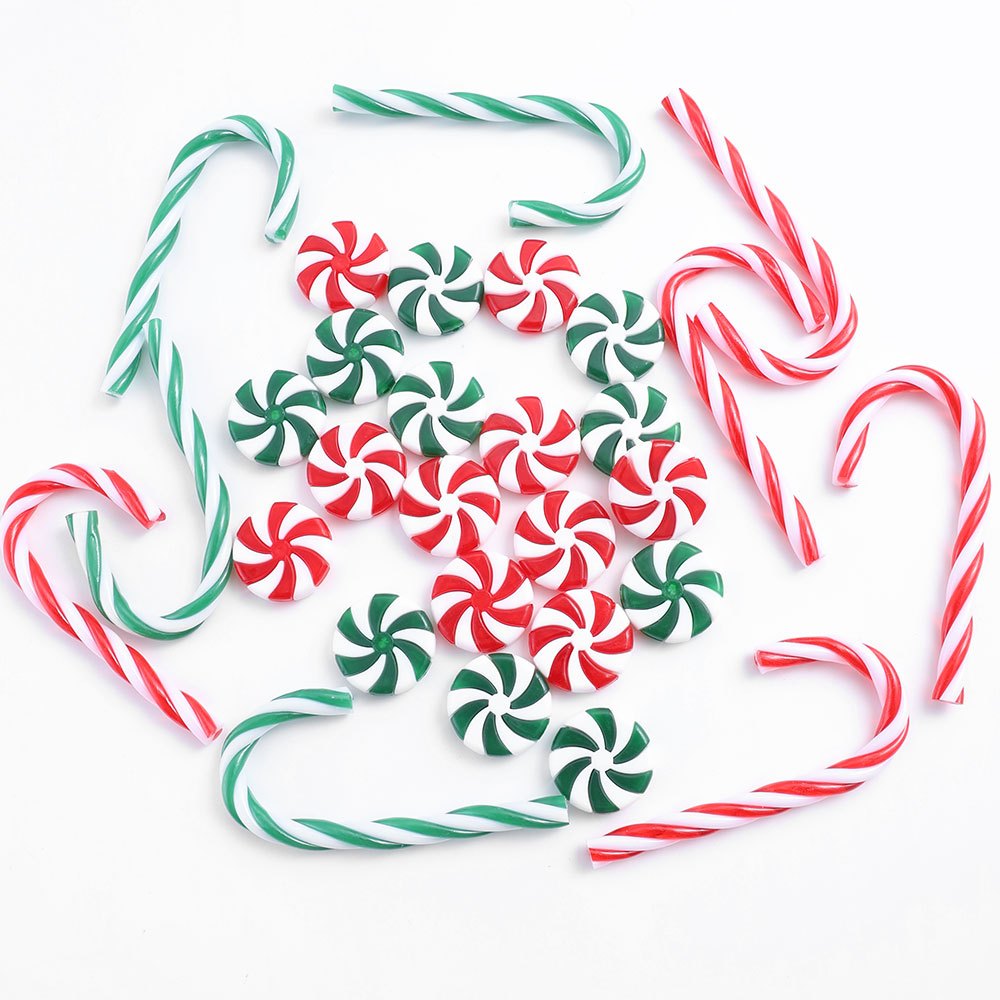 10PCS Christmas Acrylic Candy Cane Hanging Ornament Set