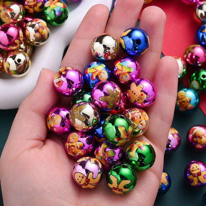 Christmas Gingerbread Man Acrylic Beads