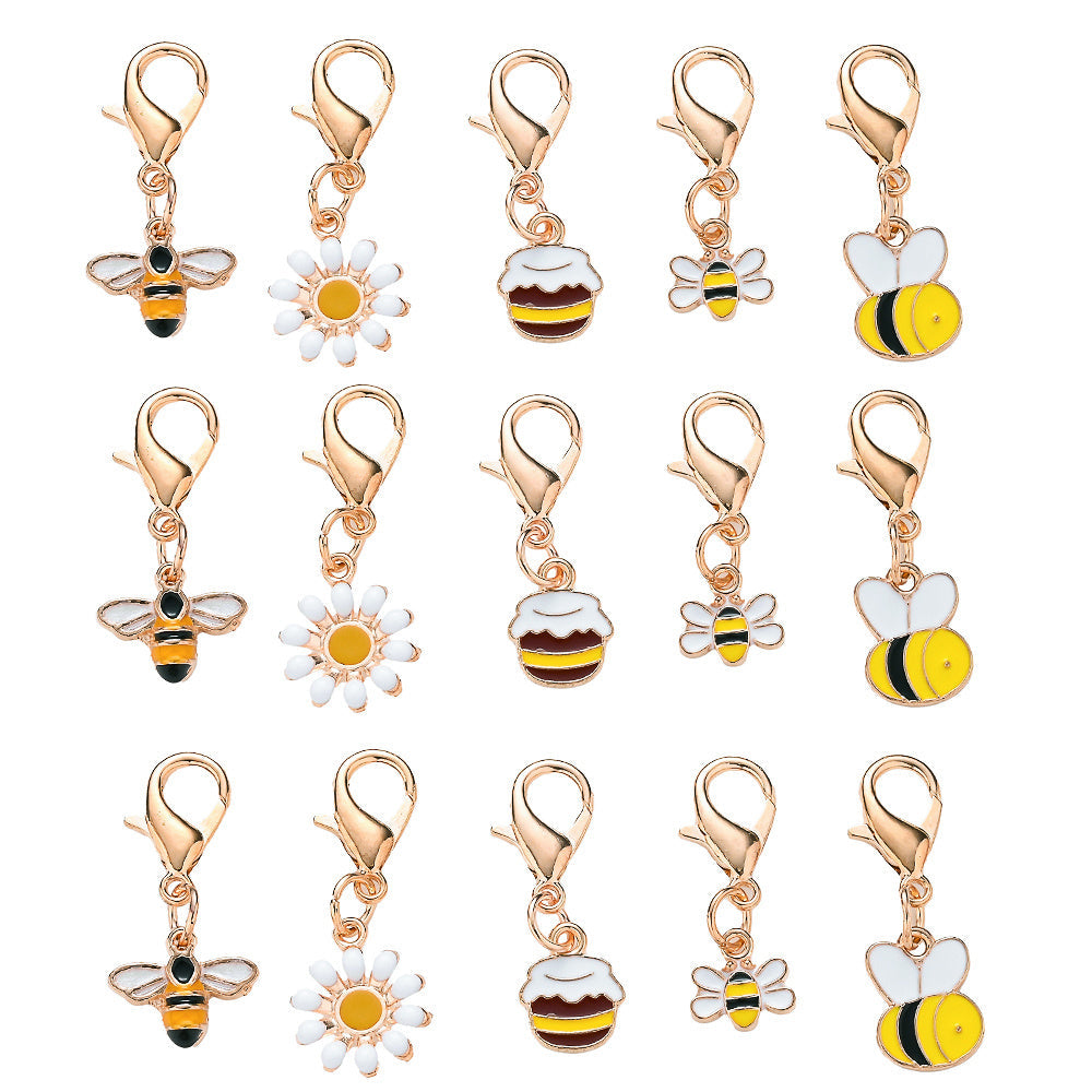 Bee and Daisy Enamel Pendant Charms
