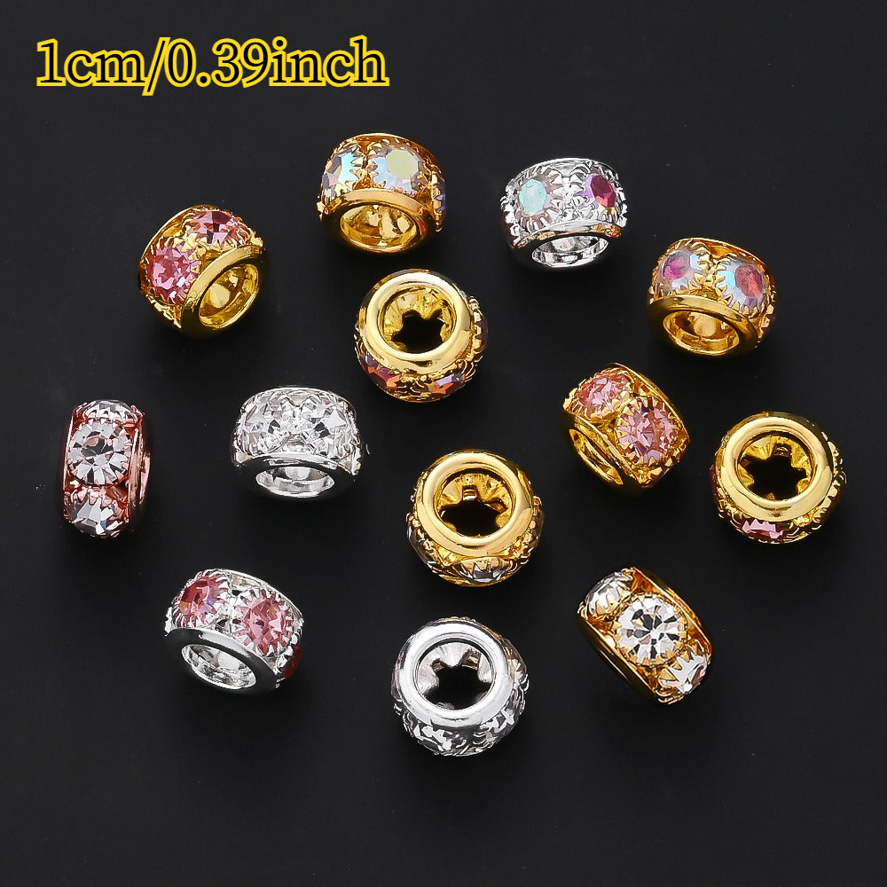 Golden AB Rhinestone Spacer Beads