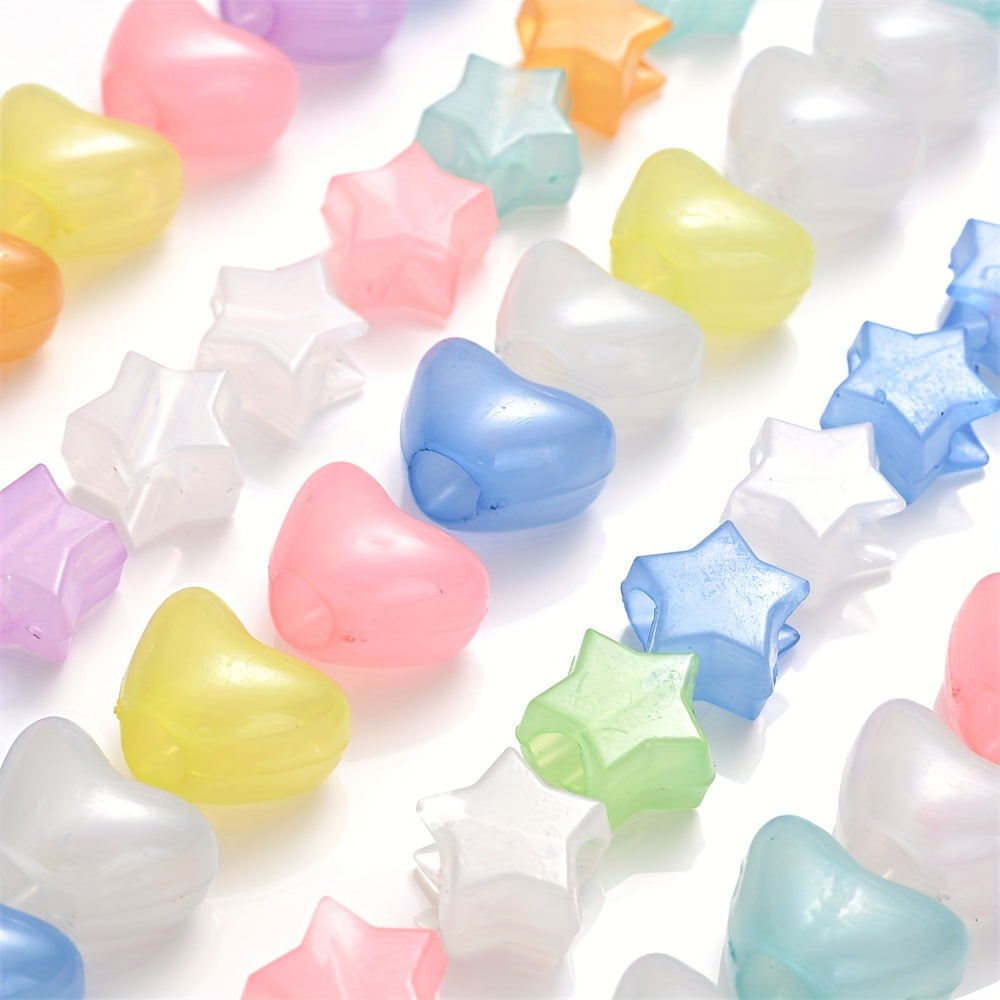Luminous Star and Heart Acrylic Spacer Beads