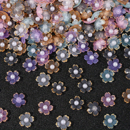 Colorful Cherry Blossom Acrylic Beads