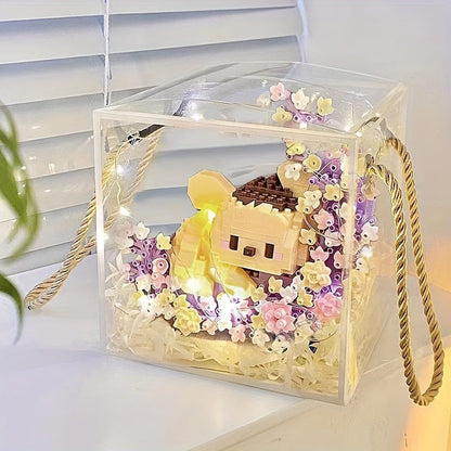 5-Piece Transparent Handheld Gift Boxes with Rope