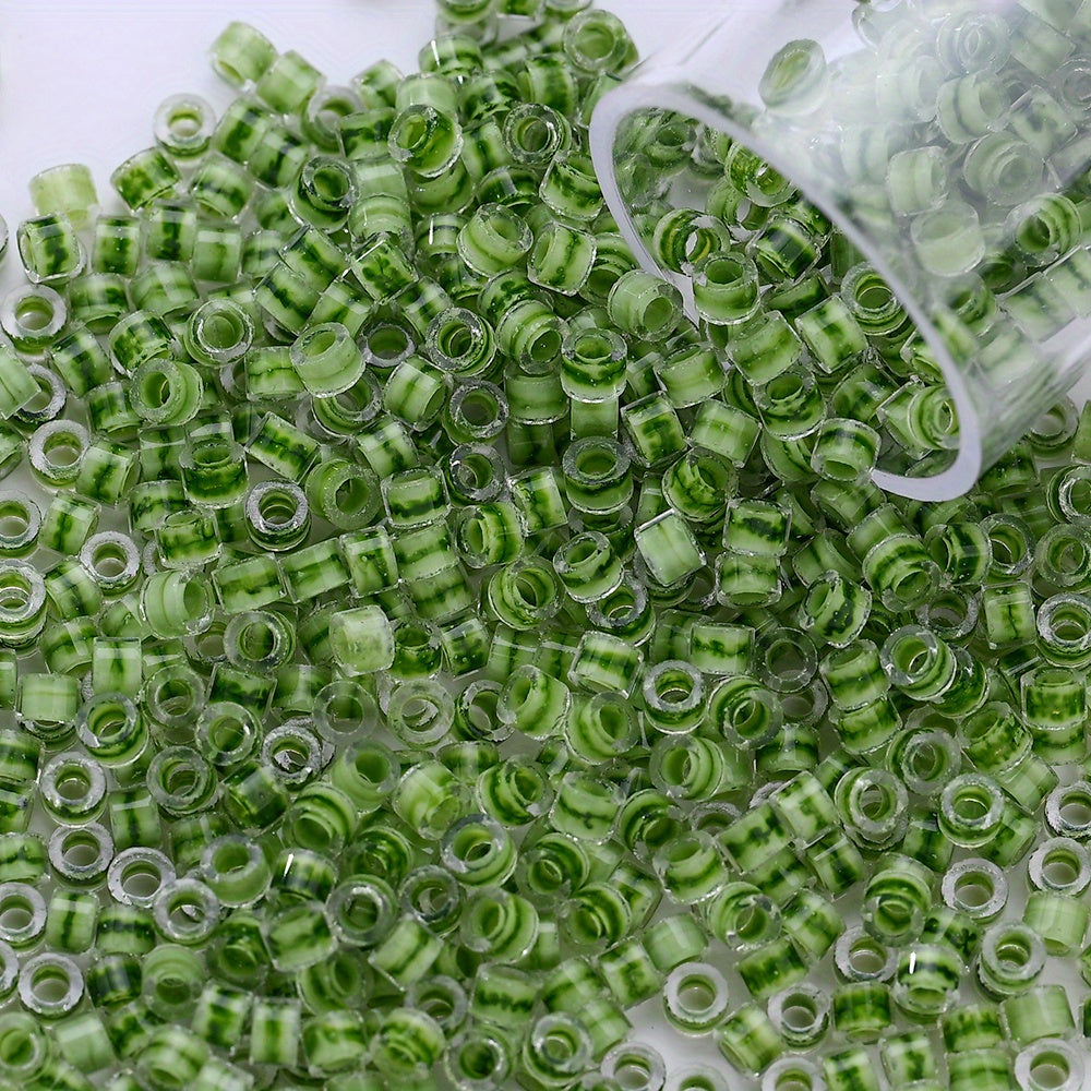 Clear Ink Core Glass Seed Beads
