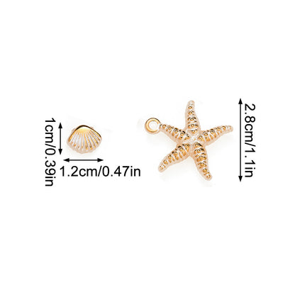 White Golden Acrylic Ocean Charms