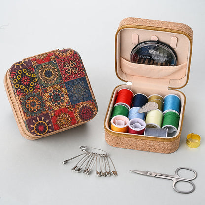 Retro Sewing Kit with Zipper Case
