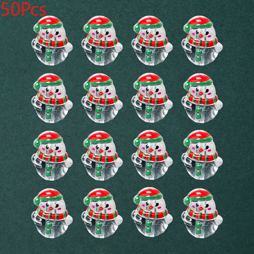 Clear Acrylic Christmas Snowman Beads