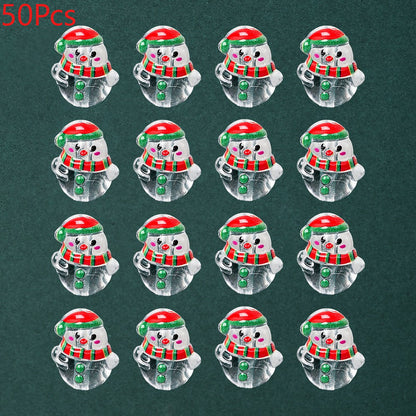 Clear Acrylic Christmas Snowman Beads