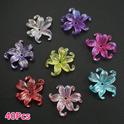 Acrylic AB Iridescent Petal Beads