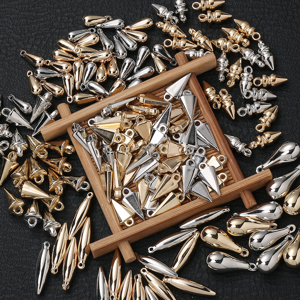 Gold & Silver CCB Plastic Pendants