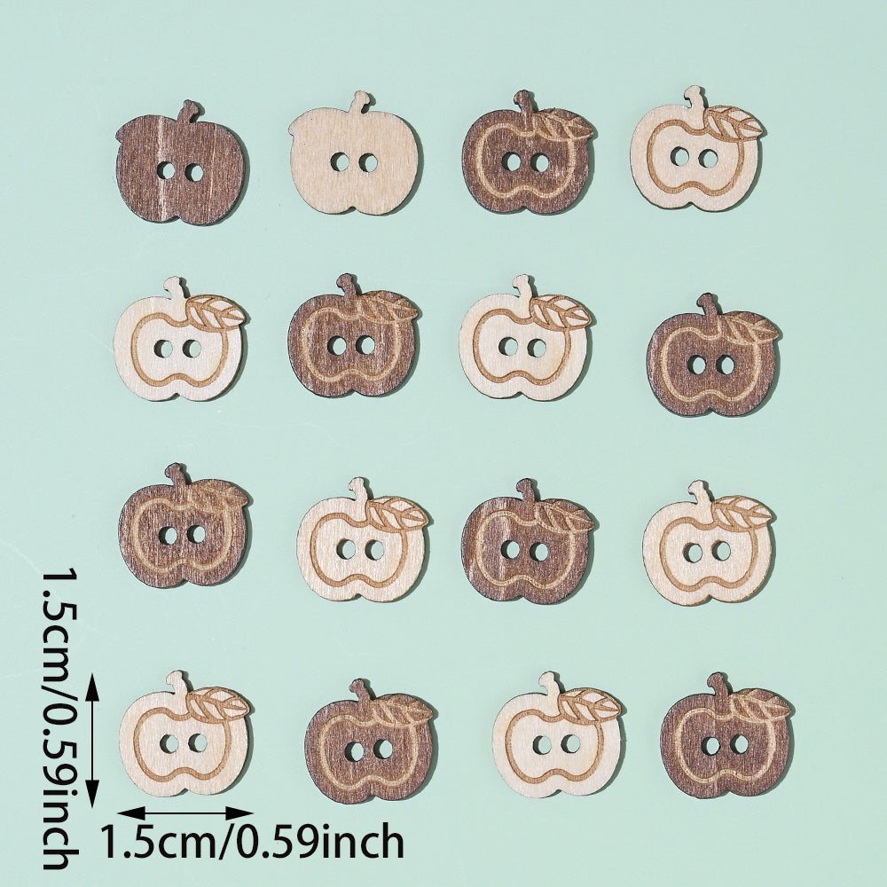 Apple Wood Double Hole Buttons