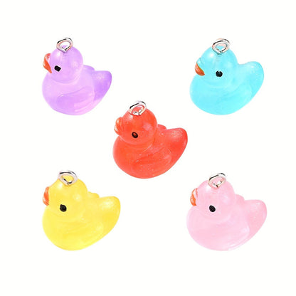 10PCS 16×20mm Luminous Duck Acrylic Bead Set
