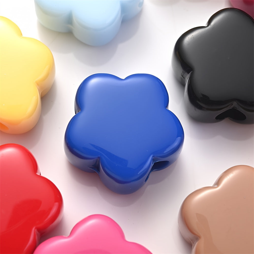30PCS 14×15mm Multicolor Plum Blossom Acrylic Bead Set