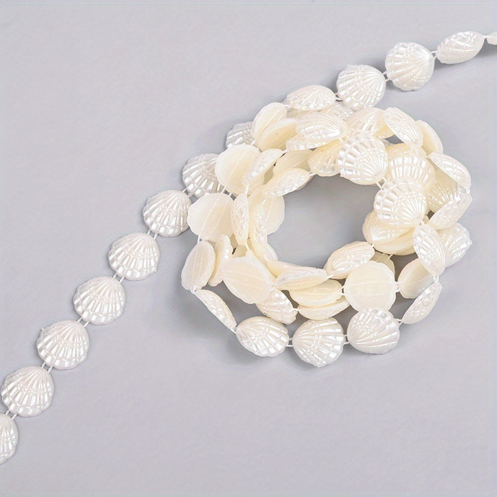 2m Imitation Pearl & Shell Rose Flower Bead Chain