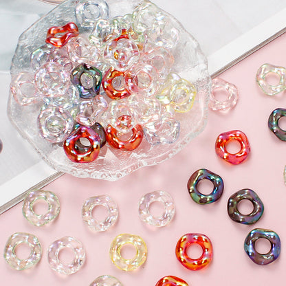 20pcs 16mm Shiny Acrylic Wave Ring Beads