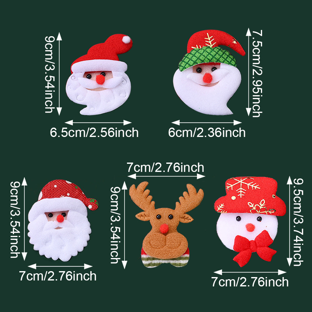 10PCS Christmas Santa Claus & Reindeer Embroidered Patch Set