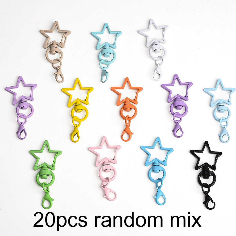 20PCS Multicolor Heart Keychain Buckle Set with Lobster Clasps
