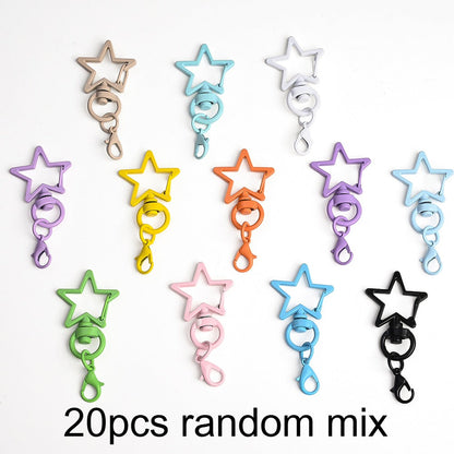 20PCS Multicolor Heart Keychain Buckle Set with Lobster Clasps