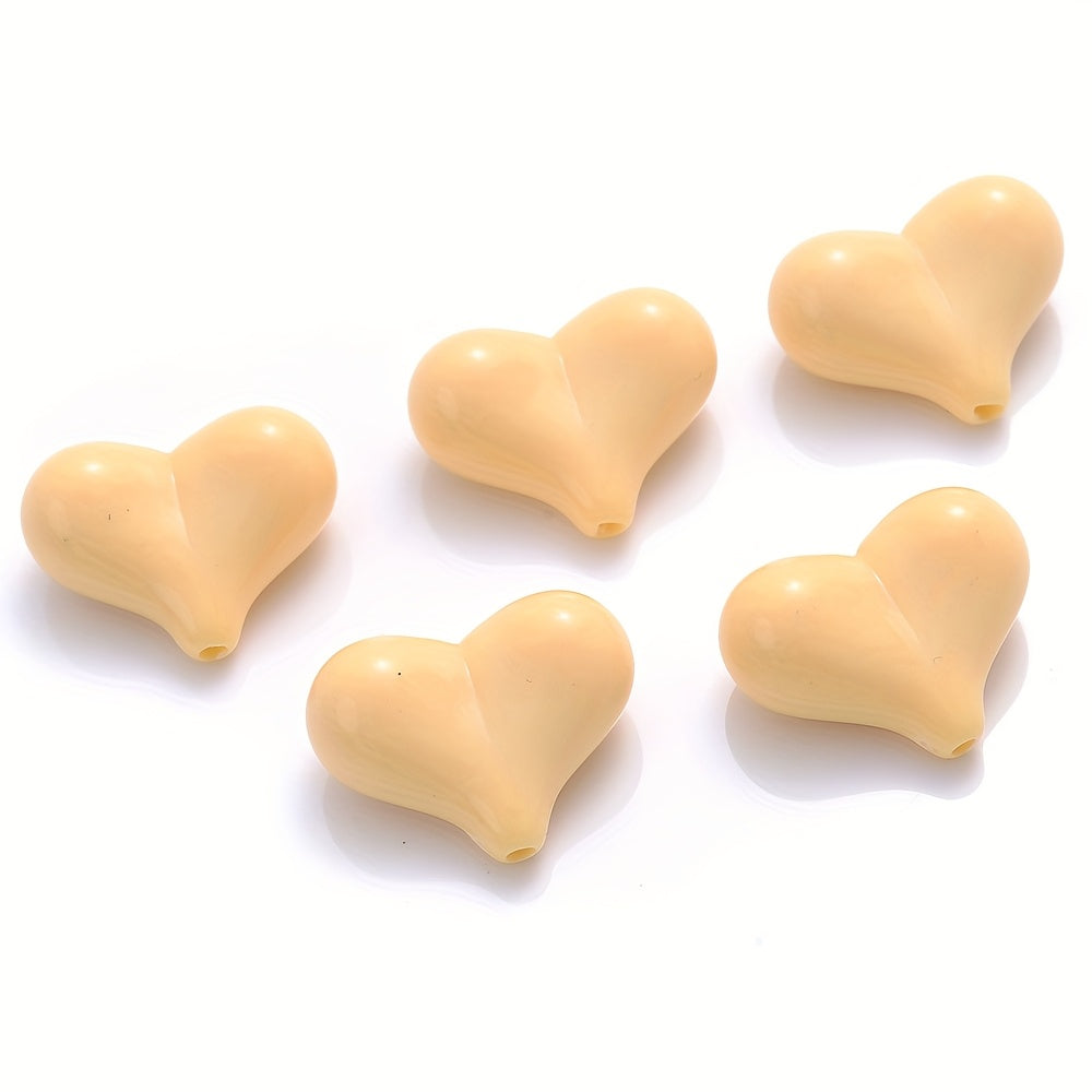 20PCS 17×21mm Multicolor Acrylic Heart Spacer Beads