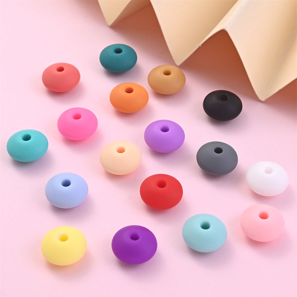 Assorted Silicone Lentil Abacus Focal Beads