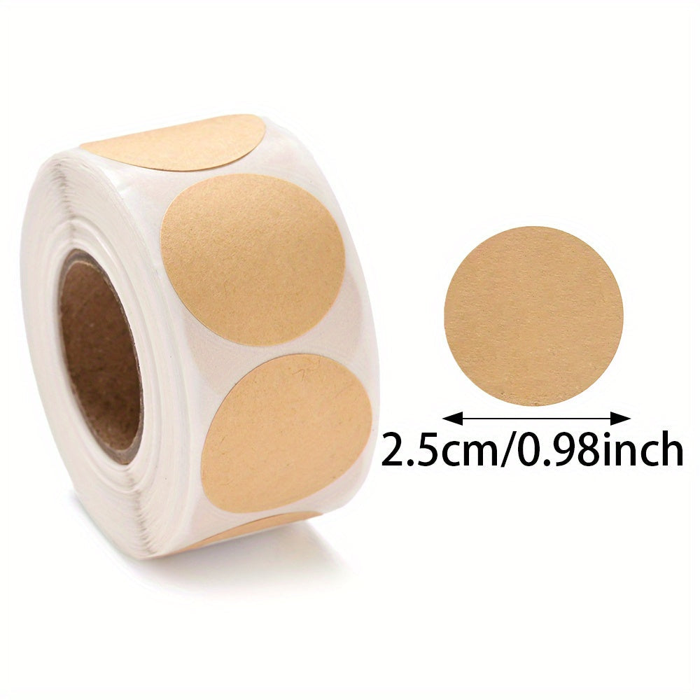Khaki Round Paper Stickers