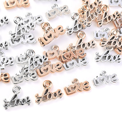 100PCS CCB LOVE Letter Pendant Set