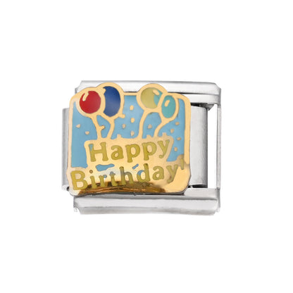9x10 mm Stainless Steel Birthday Cake Bear Module Charm