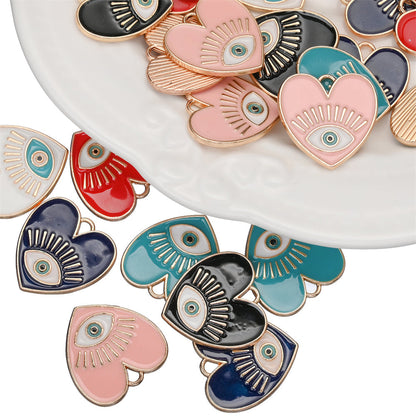 Evil Eye Heart Pendants Charms