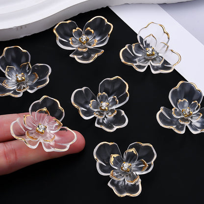Transparent Flower Acrylic Beads