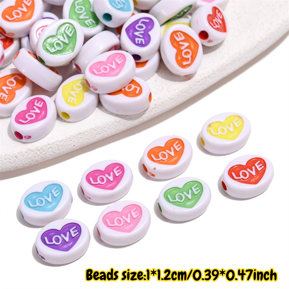 Colorful Heart Love Letter Beads