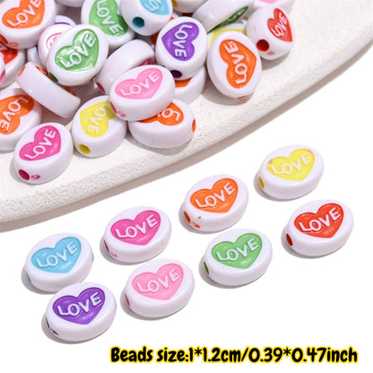 Colorful Heart Love Letter Beads