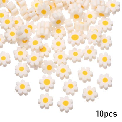 Pottery Daisy Flower Beads
