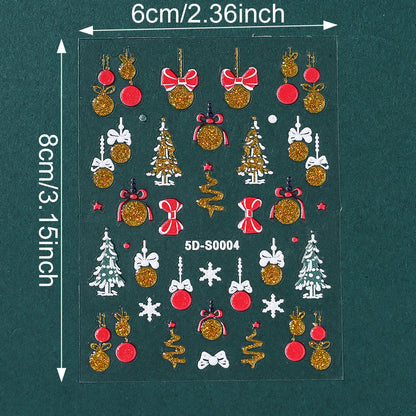 Christmas 5D Embossed Nail Art Stickers