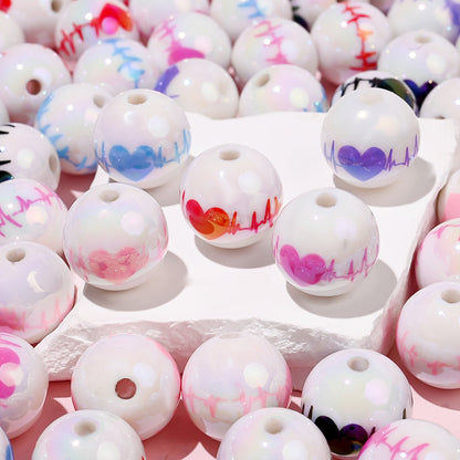 Colorful Heart Acrylic Beads