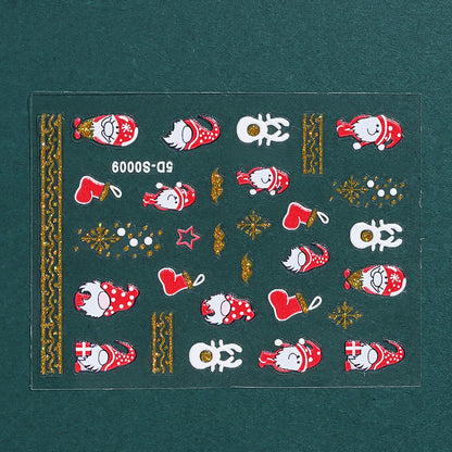 Christmas 5D Embossed Nail Art Stickers