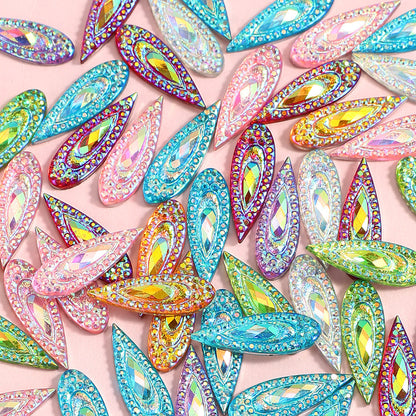 AB Iridescent Resin Teardrop Ornaments