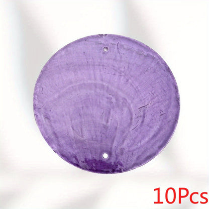 10-Piece Round Ocean Stone Pendants