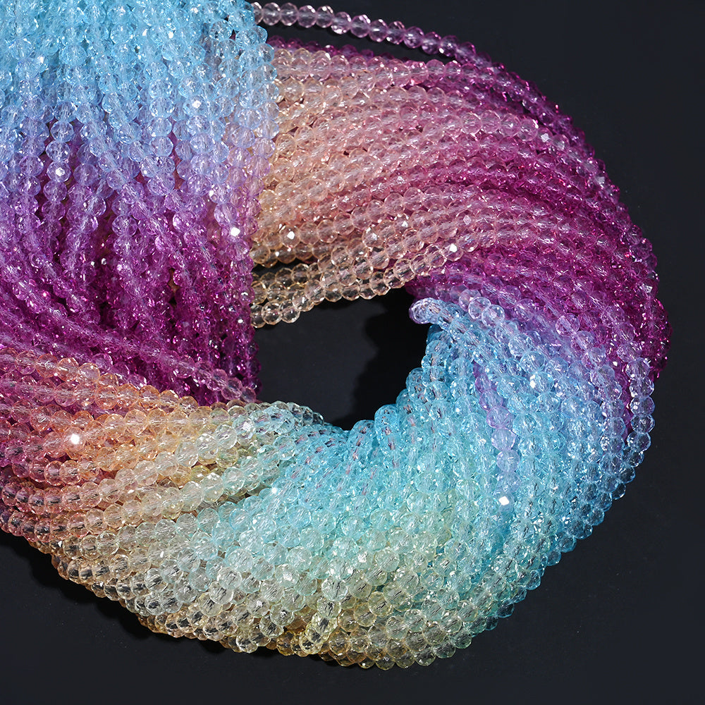 Transparent Faceted Crystal Glass Beads