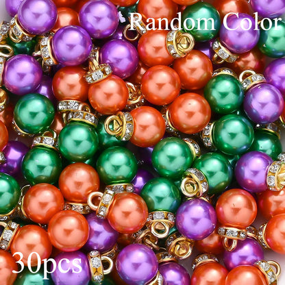 Vibrant Acrylic Charms with Rhinestone Caps