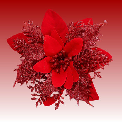 10PCS 14mm Christmas Glitter Layered Flower Set