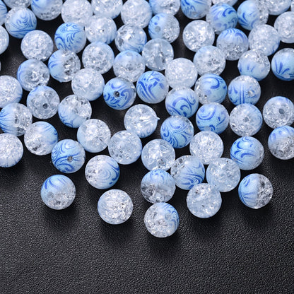 10mm Acrylic Gradient Cracked Beads - DIY Jewelry Making Kit for Bracelets