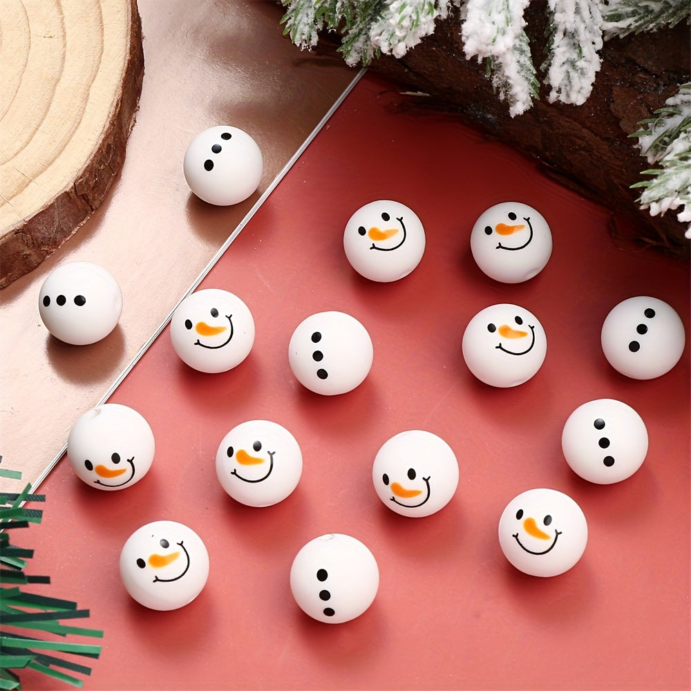 Silicone Snowman Beads