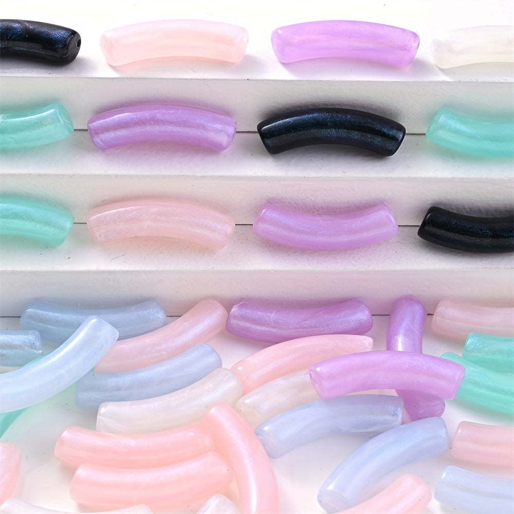 Shiny Elbow Acrylic Beads